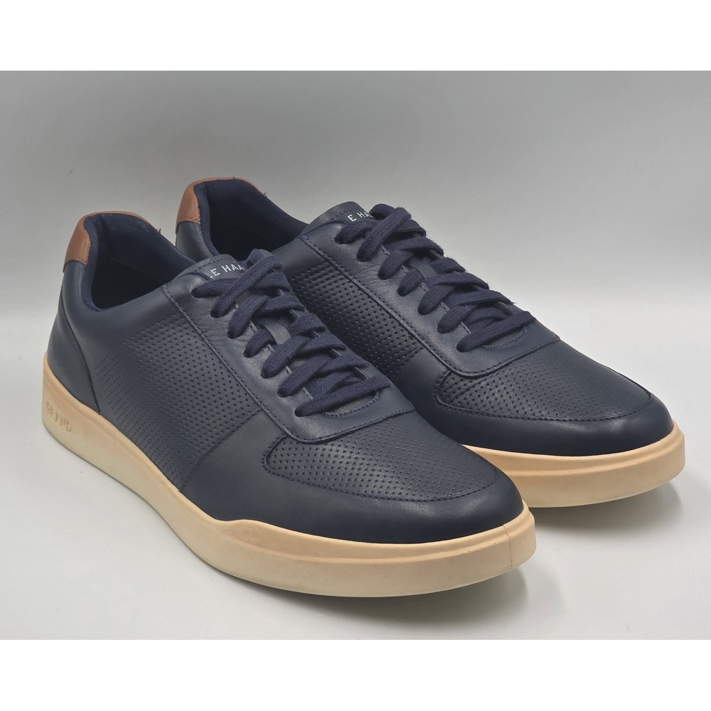 Cole Haan Men's Grand Crosscourt Modern Perforated Sneakers Peacoat Navy Tan 12M